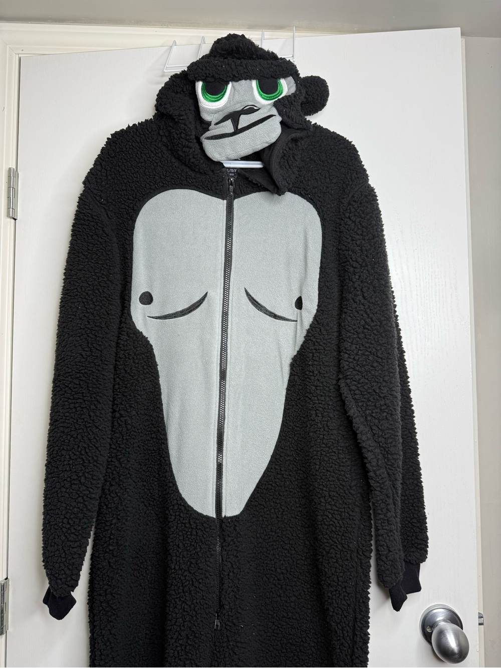 Gorilla Onesie Costume - Black and Light Gray Men's XL